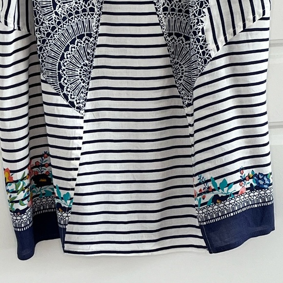 Cabi Harlow Mixed Floral Striped Print Boho Spaghetti Strap Tank Top Womens S - Picture 4 of 12